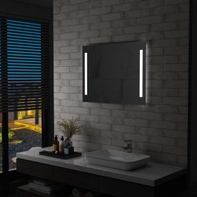 Espejo de pared de baño con LED 80x60 cm de vidaXL, Espejos - Ref: Foro24-144706, Precio: 68,99 €, Descuento: %