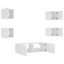 Wall-mounted TV furniture with LED lights, 5 pieces in white. by , TV Furniture - Ref: Foro24-3216860, Price: 176,99 €, Disco...