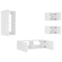 Muebles de TV de pared con luces LED 4 piezas blanco de , Muebles TV - Ref: Foro24-3216881, Precio: 177,64 €, Descuento: %