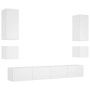 Wall-mounted TV furniture with LED lights, 6 pieces in white. by , TV Furniture - Ref: Foro24-3216888, Price: 277,44 €, Disco...