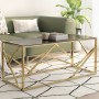 Golden stainless steel and tempered glass coffee table by , Coffee table - Ref: Foro24-349940, Price: 143,88 €, Discount: %