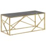 Golden stainless steel and tempered glass coffee table by , Coffee table - Ref: Foro24-349940, Price: 143,98 €, Discount: %