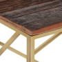 Golden stainless steel and solid wood coffee table by , Coffee table - Ref: Foro24-349942, Price: 151,86 €, Discount: %