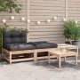 Gartensofa ohne Armlehnen mit Kissen und Fußstützen von , Modulare Sofas für den Außenbereich - Ref: Foro24-838141, Preis: 14...