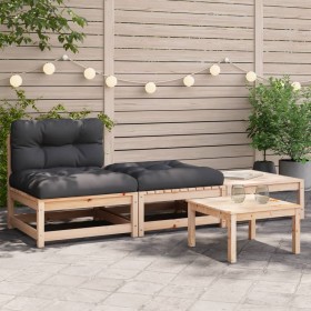 Garden sofa without armrests with cushions and footrest by , Modular outdoor sofas - Ref: Foro24-838141, Price: 147,81 €, Dis...