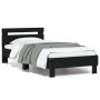 Cama con cabecero madera de ingeniería negra 90x190 cm de , Camas y somieres - Ref: Foro24-838562, Precio: 80,21 €, Descuento: %