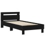 Cama con cabecero madera de ingeniería negra 90x190 cm de , Camas y somieres - Ref: Foro24-838562, Precio: 80,21 €, Descuento: %