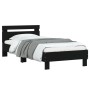 Cama con cabecero madera de ingeniería negra 90x190 cm de , Camas y somieres - Ref: Foro24-838562, Precio: 80,21 €, Descuento: %