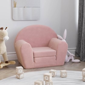 Pink soft plush children's sofa bed by , Baby and Toddler Furniture - Ref: Foro24-356997, Price: 43,99 €, Discount: %