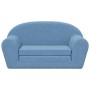 Blue soft plush 2-seater children's sofa bed by , Baby and Toddler Furniture - Ref: Foro24-357002, Price: 55,67 €, Discount: %