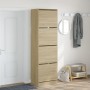 Shoe cabinet with 4 folding drawers in Sonoma oak, 60x42x204 cm by , Shoe racks and shoe organizers - Ref: Foro24-3214394, Pr...