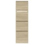 Shoe cabinet with 4 folding drawers in Sonoma oak, 60x42x204 cm by , Shoe racks and shoe organizers - Ref: Foro24-3214394, Pr...