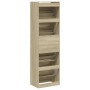 Shoe cabinet with 4 folding drawers in Sonoma oak, 60x42x204 cm by , Shoe racks and shoe organizers - Ref: Foro24-3214394, Pr...