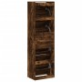 Mueble zapatero 4 cajones abatibles roble ahumado 60x42x204 cm de , Zapateros y organizadores de calzado - Ref: Foro24-321439...