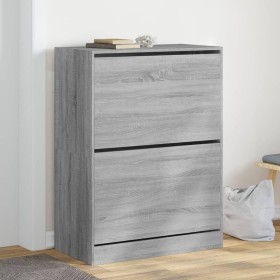 Mueble zapatero 2 cajones abatibles gris Sonoma 80x42x108 cm de , Zapateros y organizadores de calzado - Ref: Foro24-3214404,...