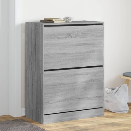 Shoe cabinet with 2 folding drawers in Sonoma gray color, measuring 80x42x108 cm. by , Shoe racks and shoe organizers - Ref: ...