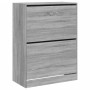 Shoe cabinet with 2 folding drawers in Sonoma gray color, measuring 80x42x108 cm. by , Shoe racks and shoe organizers - Ref: ...