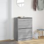 Shoe cabinet with 2 folding drawers in Sonoma gray color, measuring 80x42x108 cm. by , Shoe racks and shoe organizers - Ref: ...