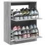 Shoe cabinet with 2 folding drawers in Sonoma gray color, measuring 80x42x108 cm. by , Shoe racks and shoe organizers - Ref: ...