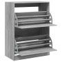 Shoe cabinet with 2 folding drawers in Sonoma gray color, measuring 80x42x108 cm. by , Shoe racks and shoe organizers - Ref: ...