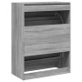 Shoe cabinet with 2 folding drawers in Sonoma gray color, measuring 80x42x108 cm. by , Shoe racks and shoe organizers - Ref: ...