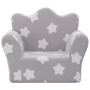 Sofá para niños felpa suave gris claro con estrellas de , Mobiliario para bebés y niños pequeños - Ref: Foro24-357040, Precio...