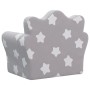 Sofá para niños felpa suave gris claro con estrellas de , Mobiliario para bebés y niños pequeños - Ref: Foro24-357040, Precio...