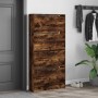 Shoe cabinet with 4 folding drawers in smoked oak, measuring 80x21x163.5cm. by , Shoe racks and shoe organizers - Ref: Foro24...