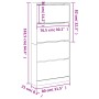 Shoe cabinet with 4 folding drawers in smoked oak, measuring 80x21x163.5cm. by , Shoe racks and shoe organizers - Ref: Foro24...