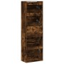 Shoe cabinet with 4 folding drawers in smoked oak, measuring 60x34x187.5cm. by , Shoe racks and shoe organizers - Ref: Foro24...