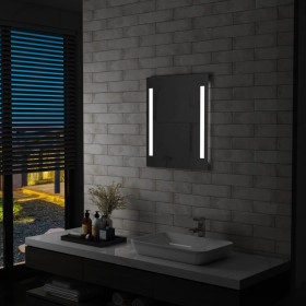 Espejo de pared de baño con LED y estante 50x70 cm de vidaXL, Espejos - Ref: Foro24-144714, Precio: 98,64 €, Descuento: %