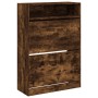 Shoe cabinet with 2 fold-down drawers in smoked oak, 80x34x116 cm. by , Shoe racks and shoe organizers - Ref: Foro24-3214410,...