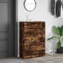 Shoe cabinet with 2 fold-down drawers in smoked oak, 80x34x116 cm. by , Shoe racks and shoe organizers - Ref: Foro24-3214410,...