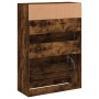 Shoe cabinet with 2 fold-down drawers in smoked oak, 80x34x116 cm. by , Shoe racks and shoe organizers - Ref: Foro24-3214410,...