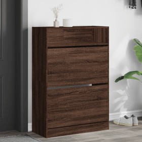 Shoe cabinet with 2 folding drawers in brown oak color, 80x34x116 cm. by , Shoe racks and shoe organizers - Ref: Foro24-32144...