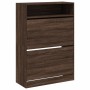 Mueble zapatero 2 cajones abatibles marrón roble 80x34x116 cm de , Zapateros y organizadores de calzado - Ref: Foro24-3214412...