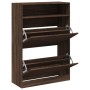 Shoe cabinet with 2 folding drawers in brown oak color, 80x34x116 cm. by , Shoe racks and shoe organizers - Ref: Foro24-32144...