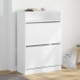 Shoe cabinet with 2 fold-down drawers white 80x34x116 cm by , Shoe racks and shoe organizers - Ref: Foro24-3214406, Price: 10...