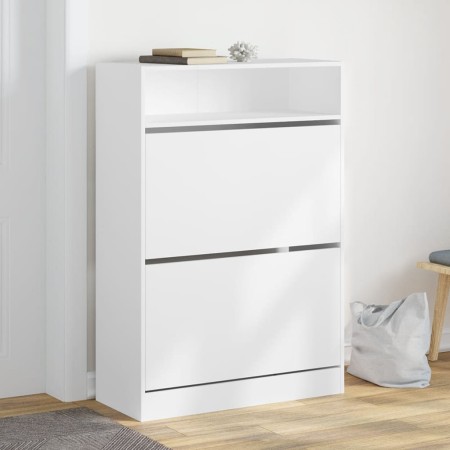 Mueble zapatero con 2 cajones abatibles blanco 80x34x116 cm de , Zapateros y organizadores de calzado - Ref: Foro24-3214406, ...