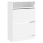 Shoe cabinet with 2 fold-down drawers white 80x34x116 cm by , Shoe racks and shoe organizers - Ref: Foro24-3214406, Price: 10...