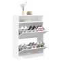 Shoe cabinet with 2 fold-down drawers white 80x34x116 cm by , Shoe racks and shoe organizers - Ref: Foro24-3214406, Price: 10...