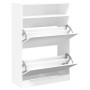 Shoe cabinet with 2 fold-down drawers white 80x34x116 cm by , Shoe racks and shoe organizers - Ref: Foro24-3214406, Price: 10...