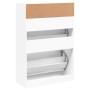 Shoe cabinet with 2 fold-down drawers white 80x34x116 cm by , Shoe racks and shoe organizers - Ref: Foro24-3214406, Price: 10...