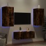 Muebles TV pared con LED 4 pzas madera ingeniería roble ahumado de , Muebles TV - Ref: Foro24-3216822, Precio: 181,29 €, Desc...