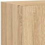 TV wall unit with LED lights, 4 pieces, engineered wood in Sonoma oak. by , TV Furniture - Ref: Foro24-3216820, Price: 182,19...