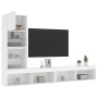 Muebles de TV de pared con LED 4 pzas madera ingeniería blanco de , Muebles TV - Ref: Foro24-3216640, Precio: 160,00 €, Descu...