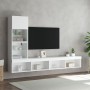 Muebles de TV de pared con LED 4 pzas madera ingeniería blanco de , Muebles TV - Ref: Foro24-3216640, Precio: 160,00 €, Descu...