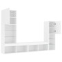 Muebles de TV de pared con LED 4 pzas madera ingeniería blanco de , Muebles TV - Ref: Foro24-3216654, Precio: 200,61 €, Descu...