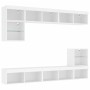 Wall-mounted TV furniture with LED, 8 pieces, engineered wood, white. by , TV Furniture - Ref: Foro24-3216668, Price: 250,51 ...