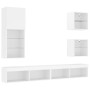 Muebles de TV de pared con LED 5 pzas madera ingeniería blanco de , Muebles TV - Ref: Foro24-3216675, Precio: 210,95 €, Descu...